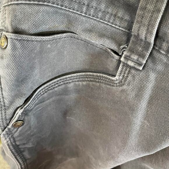 Wrangler work pants men's waist size 38 x 30 gray jeans reinforced knees - Picture 6 of 16